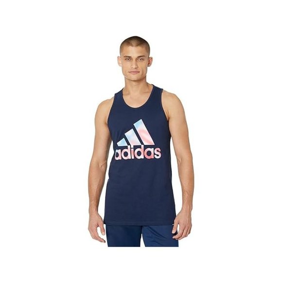 ***ADIDAS MENS NAVY BLUE LOGO TANK SIZE XXL - Picture 1 of 6